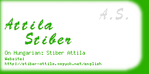 attila stiber business card